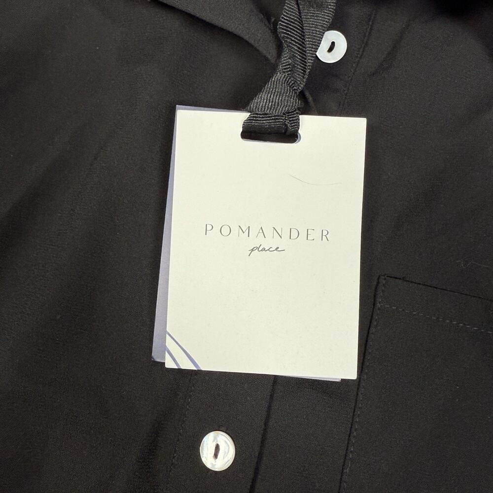 NWT Tuckernuck Pomander Place Callahan Dress Black Crepe Shirt Dress Size XS - Picture 5 of 10